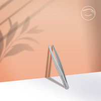 Pęseta do brwi szeroka skośna stal nierdzewna 95mm FOX Beauty&Care 10 srebrna