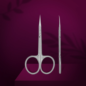 Professional cuticle scissors with hook EXCLUSIVE 21 TYPE 2 (zebra)