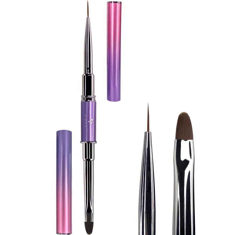 DNKa Brush #0006 Liner Gel pędzelek do zdobień i żelu 6mm czarno-srebrny