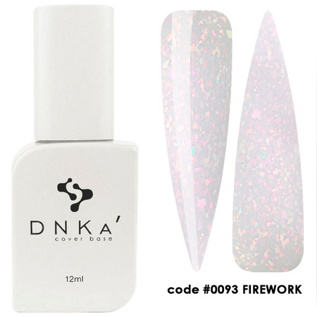 DNKa Rubber Base French #0093 Firework 12ml – Baza hybrydowa cover z drobinkami