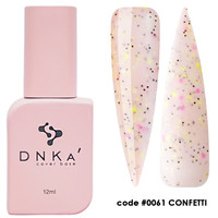 DNKa Rubber Base French Cover Confetti 12ml baza hybrydowa kamuflująca