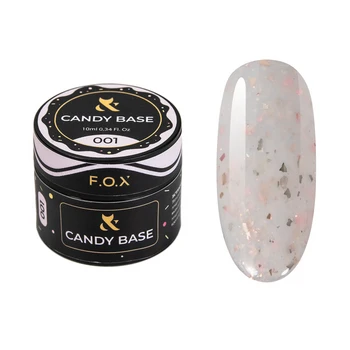 F.O.X Candy Base 001 10ml – Baza żelowa hybrydowa z brokatem do paznokci
