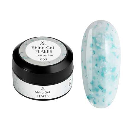 F.O.X Shine Gel Flakes 007 Żel budujący zielony z drobinkami 15ml