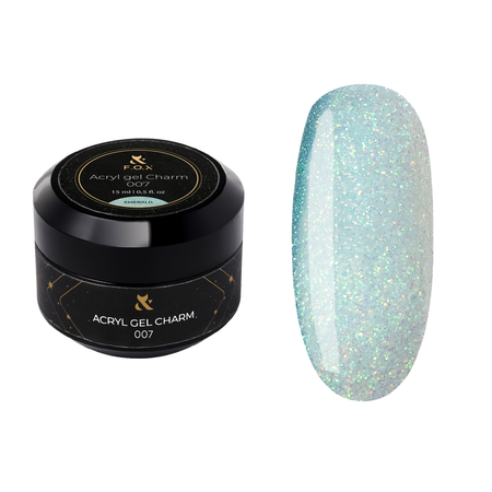 F.O.X Acryl gel Charm Emerald, 15 ml – profesjonalny żel akrylowy w szmaragdowym odcieniu
