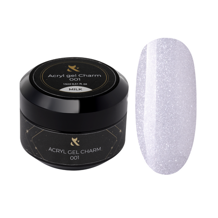 F.O.X Acryl Gel Charm Milk 15ml – Żel Akrylowy z Brokatem do Przedłużania Paznokci