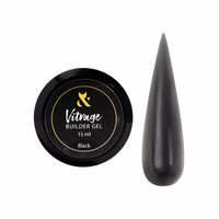 Czarny żel budujący do paznokci Vitrage Builder Gel Black 15 ml