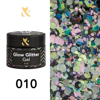 FOX Glow Glitter Gel 010 żel do zdobień wielokolorowy brokatowy 5g
