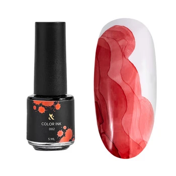 F.O.X Color Ink Blue 002 tusz do zdobień paznokci czerwony 5 ml