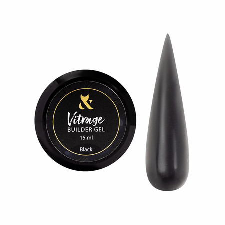 Czarny żel budujący do paznokci Vitrage Builder Gel Black 15 ml