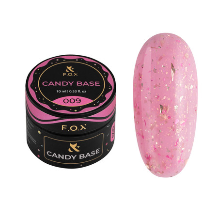 F.O.X Candy Base 009 baza żelowa czerwono-różowa z brokatem 10 ml
