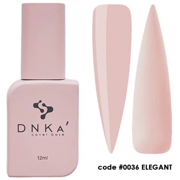 DNKa Rubber Base French Cover #0036 Elegant 12ml – Baza Hybrydowa Kamuflująca