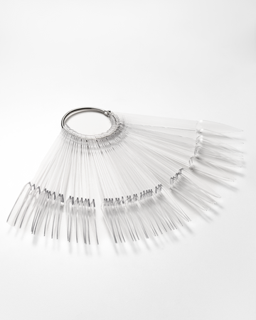 Wzornik do lakierów F.O.X szpic transparentny 50 sztuk z kółkiem