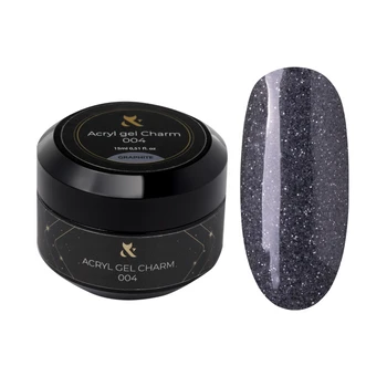 F.O.X Acryl Gel Charm Graphite 15ml szary akrylożel z brokatem do paznokci