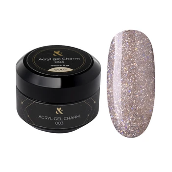 F.O.X Acryl Gel Charm Gold 15ml żel akrylowy złoty brokat do paznokci