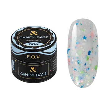 F.O.X Candy Base 004 Baza Żelowa Różowa z Drobinkami 10ml UV/LED