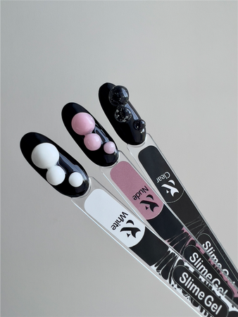 FOX Slime Gel Czarny Żel do Zdobień 3D Nail Art 10ml Certyfikat CE