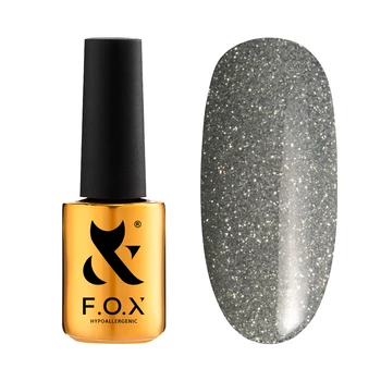 F.O.X Sparkle 005 Lakier hybrydowy szaro-srebrny z efektem flash 7ml