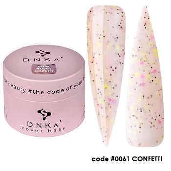 Rubber Baza French (cover), 30 ml #0061 Confetti Profesjonalna baza hybrydowa