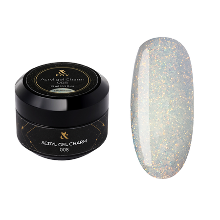 F.O.X Acryl Gel Champagne 15 ml – żel akrylowy brokatowy do przedłużania paznokci