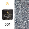 Lakier żelowy FOX Glow Glitter Gel 001 srebrny brokat UV LED 5ml