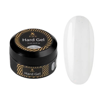 F.O.X Hard Gel Glitz Milk 15ml biały żel budujący z brokatem do paznokci