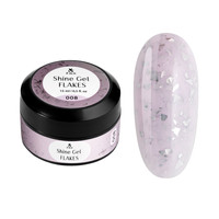 F.O.X Shine Gel Flakes 008 żel do paznokci różowy z drobinkami 15ml