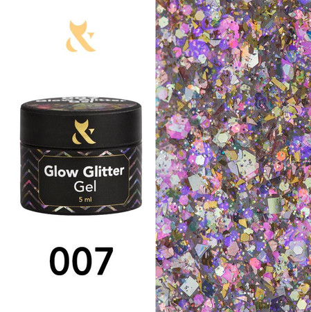 FOX Glow Glitter Gel 007 żel do zdobień paznokci z brokatem 5ml