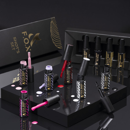FOX Shot’s Starter Set Zestaw Lakierów Hybrydowych 10x5g LED/UV Manicure