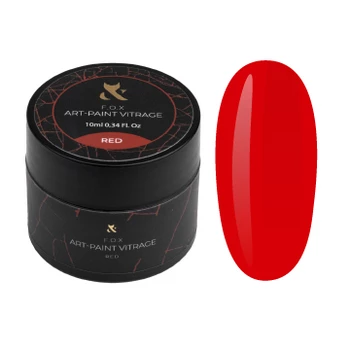 F.O.X Art-paint Vitrage Red 10ml – półtransparentna hybryda do zdobień paznokci