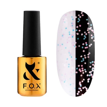 F.O.X Top Bloom 7ml Top Hybrydowy Efekt Konfetti Bez Warstwy Dyspersyjnej