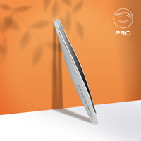 Pęseta skośna do brwi Staleks Expert 20/4 srebrna stal nierdzewna 3 mm