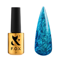F.O.X Lakier Hybrydowy Gold Aurora 002 Niebieski Perłowy 7ml Manicure UV LED