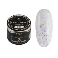 F.O.X Candy Base 006 Baza żelowa biała z brokatem 10ml do paznokci hybrydowych