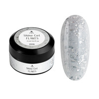 F.O.X Shine Gel Flakes 006 Żel do paznokci srebrny, wzmacniający, 15 ml