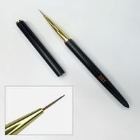Pędzel do zdobień paznokci FOX 001 Liner 7mm czarno-złoty etui CE