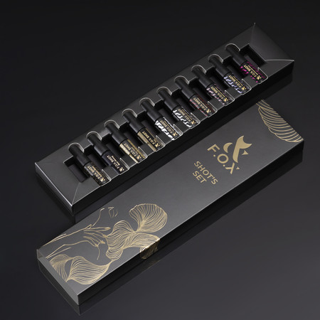 FOX Shot’s Starter Set Zestaw Lakierów Hybrydowych 10x5g LED/UV Manicure