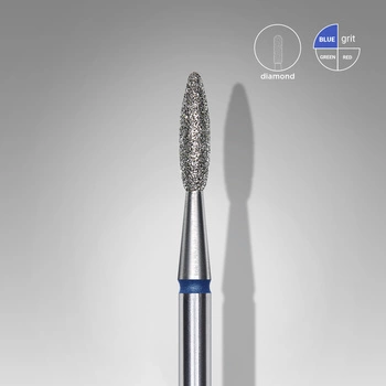 Frez diamentowy płomyk niebieski EXPERT średnica 2,1 mm / część pracująca 8 mm
