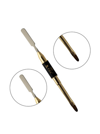 F.O.X Double Brush do żelu i zdobień, syntetyczny, etui, 15mm/6mm