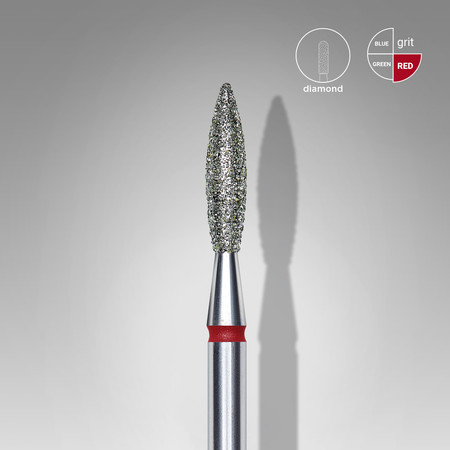 Frez diamentowy Staleks Flame 2,3 mm czerwony do skórek i paznokci