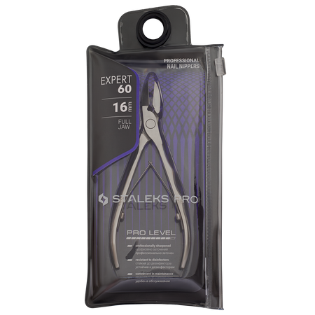 Cęgi do paznokci Staleks Expert 60, stal nierdzewna, ostrza 16 mm