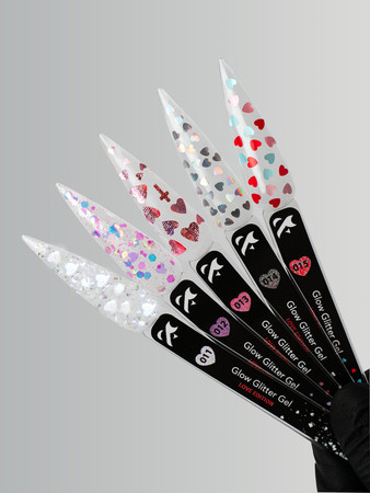 F.O.X Glow Glitter Gel 012 fioletowy żel do zdobień z brokatem 5ml