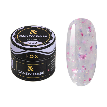 F.O.X Candy Base 002 10ml – baza żelowa pastelowa z brokatem do paznokci