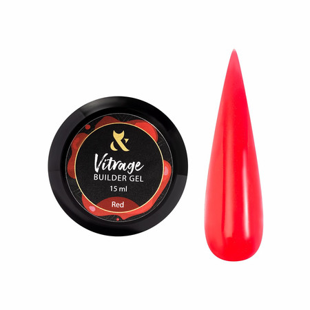 FOX Vitrage Builder Gel Red 15 ml – czerwony żel budujący do paznokci