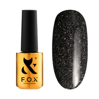 Lakier hybrydowy F.O.X Sparkle 010 czarny z efektem Flash 7 ml