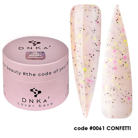 Rubber Baza French (cover), 30 ml #0061 Confetti Profesjonalna baza hybrydowa