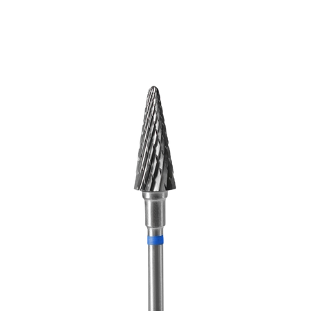 Staleks Frez stożkowy 6 mm węglik spiekany niebieski do manicure pedicure