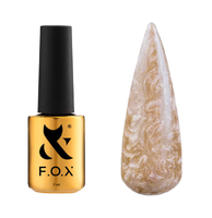 Lakier hybrydowy F.O.X Gold Aurora 004, złoty, 7 ml, perłowy blask