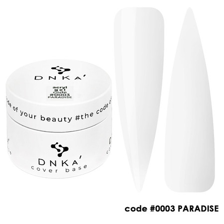 DNKa Żel Akrylowy Paradise Biały 30ml do Przedłużania i Modelowania Paznokci