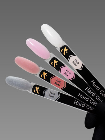 F.O.X Hard Gel Flash Nude 15ml – Żel budujący do paznokci, samopoziomujący