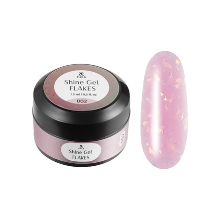F.O.X Shine Gel Flakes 002 żel do paznokci różowy z drobinkami 15 ml